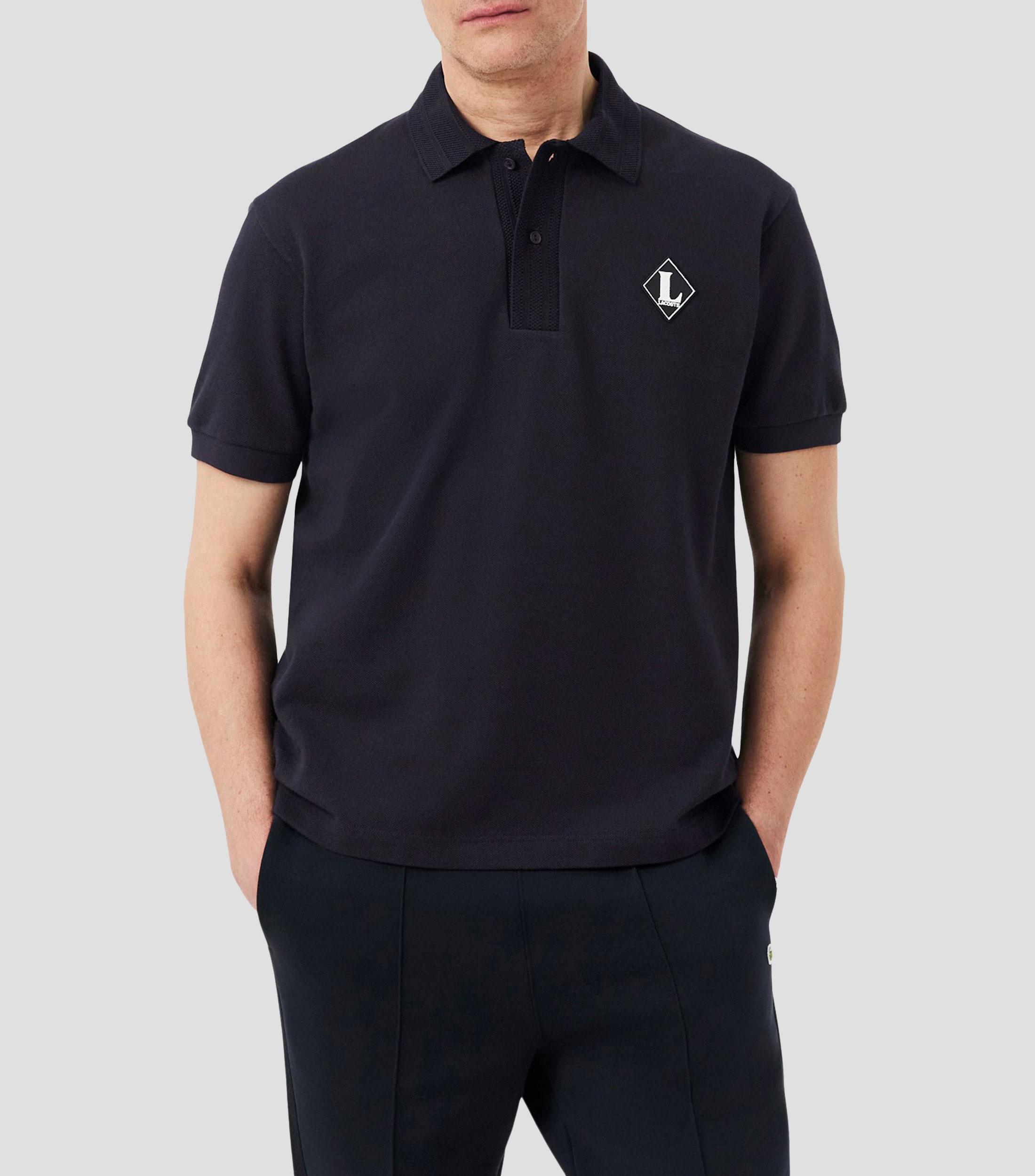 Playera tipo polo manga corta sólida Hombre